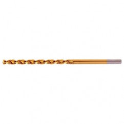 #21 RHS / RHC HSS-CO 8% (M42) 135 Degree Split Point Q-Cobalt Wide Land Parabolic Taper Length Drill - TiN - Eagle Tool & Supply