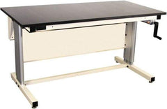 Proline - 60 Wide x 30" Deep x 42" High, Epoxy Resin Workbench - Adjustable Height Legs, Beige - Eagle Tool & Supply