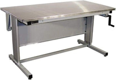 Proline - 60 Wide x 30" Deep x 42" High, Stainless Steel Workbench - Adjustable Height Legs, Gray - Eagle Tool & Supply