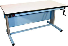 Proline - 60 Wide x 30" Deep x 42" High, Plastic Laminate Workbench - T-Molded Edge, Adjustable Height Legs, Blue - Eagle Tool & Supply