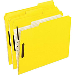 Pendaflex - 11-5/8 x 9-1/2", Letter Size, Yellow, File Folders with Top Tab - 11 Point Stock, Assorted Tab Cut Location - Eagle Tool & Supply