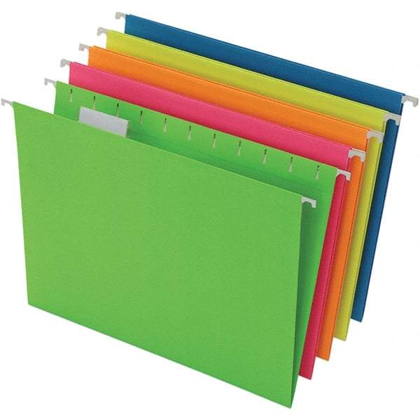 Pendaflex - 8-1/2 x 11", Letter Size, Assorted Colors, Hanging File Folder - 11 Point Stock, 1/5 Tab Cut Location - Eagle Tool & Supply