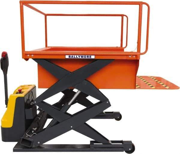 Ballymore - 1,500 Lb Capacity, 98" Lift Height, Battery Operated Elevating Cart - 44" Lowered Height - Eagle Tool & Supply