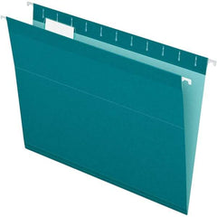 Pendaflex - 8-1/2 x 11", Letter Size, Teal, Hanging File Folder - 11 Point Stock, 1/5 Tab Cut Location - Eagle Tool & Supply