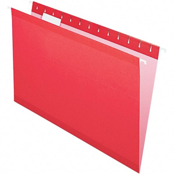 Pendaflex - 8-1/2 x 14", Legal, Red, Hanging File Folder - 11 Point Stock, 1/5 Tab Cut Location - Eagle Tool & Supply
