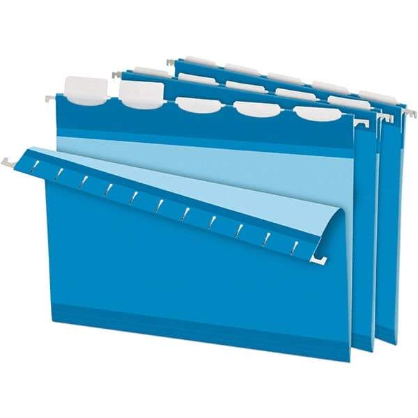 Pendaflex - 8-1/2 x 11", Letter Size, Blue, Hanging File Folder - 11 Point Stock, 1/5 Tab Cut Location - Eagle Tool & Supply