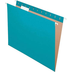 Pendaflex - 8-1/2 x 11", Letter Size, Teal, Hanging File Folder - 11 Point Stock, 1/5 Tab Cut Location - Eagle Tool & Supply