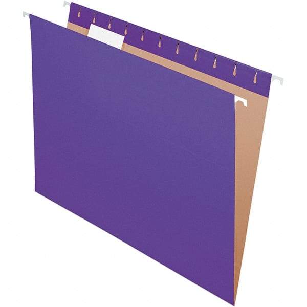 Pendaflex - 8-1/2 x 11", Letter Size, Violet, Hanging File Folder - 11 Point Stock, 1/5 Tab Cut Location - Eagle Tool & Supply
