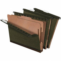 Pendaflex - 8-1/2 x 11", Letter Size, Standard Green, Hanging File Folder - 11 Point Stock, Assorted Tab Cut Location - Eagle Tool & Supply