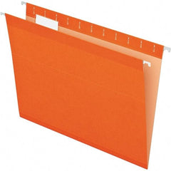 Pendaflex - 8-1/2 x 11", Letter Size, Orange, Hanging File Folder - 11 Point Stock, 1/5 Tab Cut Location - Eagle Tool & Supply