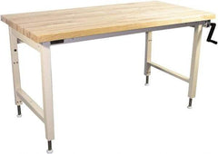 Proline - 60 Wide x 30" Deep x 42" High, Maple Workbench - Adjustable Height Legs, Beige - Eagle Tool & Supply