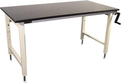 Proline - 60 Wide x 30" Deep x 42" High, Epoxy Resin Workbench - Adjustable Height Legs, Beige - Eagle Tool & Supply