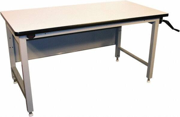 Proline - 72 Wide x 30" Deep x 42" High, Static Dissipative Workbench - T-Molded Edge, Adjustable Height Legs, Gray - Eagle Tool & Supply