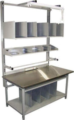 Proline - 60 Wide x 30" Deep x 36" High, Stainless Steel Workbench - Adjustable Height Legs, Gray - Eagle Tool & Supply