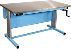 Proline - 72 Wide x 30" Deep x 42" High, Stainless Steel Workbench - Adjustable Height Legs, Blue - Eagle Tool & Supply
