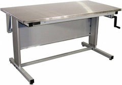 Proline - 72 Wide x 30" Deep x 42" High, Stainless Steel Workbench - Adjustable Height Legs, Gray - Eagle Tool & Supply