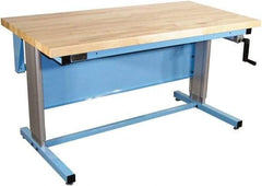 Proline - 60 Wide x 30" Deep x 42" High, Maple Workbench - Adjustable Height Legs, Blue - Eagle Tool & Supply