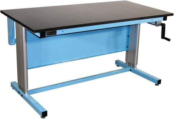 Proline - 60 Wide x 30" Deep x 42" High, Epoxy Resin Workbench - Adjustable Height Legs, Blue - Eagle Tool & Supply