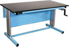 Proline - 60 Wide x 30" Deep x 42" High, Epoxy Resin Workbench - Adjustable Height Legs, Blue - Eagle Tool & Supply
