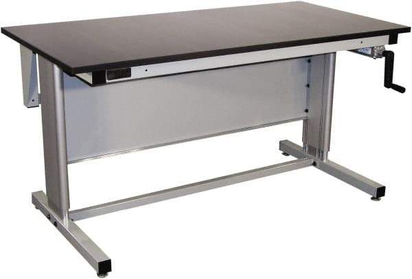 Proline - 60 Wide x 30" Deep x 42" High, Epoxy Resin Workbench - Adjustable Height Legs, Gray - Eagle Tool & Supply