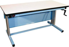 Proline - 60 Wide x 30" Deep x 42" High, Static Dissipative Workbench - T-Molded Edge, Adjustable Height Legs, Blue - Eagle Tool & Supply