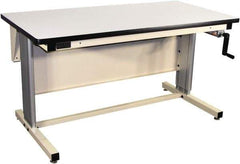 Proline - 60 Wide x 30" Deep x 42" High, Static Dissipative Workbench - T-Molded Edge, Adjustable Height Legs, Beige - Eagle Tool & Supply