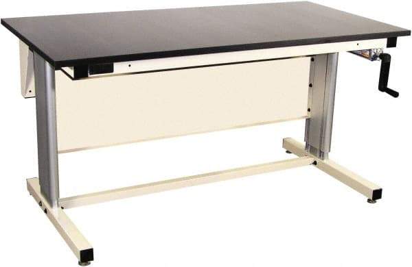 Proline - 72 Wide x 30" Deep x 42" High, Epoxy Resin Workbench - Adjustable Height Legs, Beige - Eagle Tool & Supply