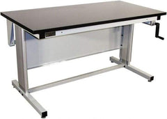 Proline - 72 Wide x 30" Deep x 42" High, Chem-Guard Workbench - Adjustable Height Legs, Gray - Eagle Tool & Supply