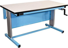 Proline - 72 Wide x 30" Deep x 42" High, Plastic Laminate Workbench - T-Molded Edge, Adjustable Height Legs, Blue - Eagle Tool & Supply