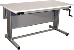 Proline - 72 Wide x 30" Deep x 42" High, Static Dissipative Workbench - Bull Nose Edge, Adjustable Height Legs, Gray - Eagle Tool & Supply