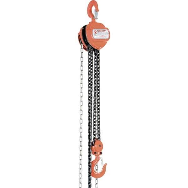 Vestil - 4,000 Lb Lifting Capacity, 20' Lift Height, Hand Hoist - Made from Chain - Eagle Tool & Supply