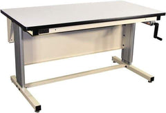 Proline - 72 Wide x 30" Deep x 42" High, Plastic Laminate Workbench - T-Molded Edge, Adjustable Height Legs, Beige - Eagle Tool & Supply
