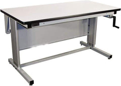 Proline - 72 Wide x 30" Deep x 42" High, Plastic Laminate Workbench - T-Molded Edge, Adjustable Height Legs, Gray - Eagle Tool & Supply