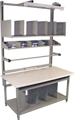 Proline - 60 Wide x 30" Deep x 36" High, Plastic Laminate Workbench - Bull Nose Edge, Adjustable Height Legs, Gray - Eagle Tool & Supply