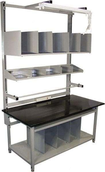 Proline - 72 Wide x 30" Deep x 36" High, Epoxy Resin Workbench - Adjustable Height Legs, Gray - Eagle Tool & Supply