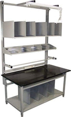 Proline - 72 Wide x 30" Deep x 36" High, Epoxy Resin Workbench - Adjustable Height Legs, Gray - Eagle Tool & Supply