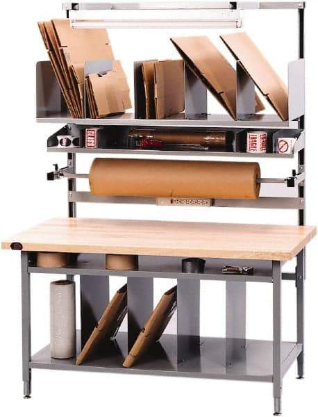 Proline - 72 Wide x 30" Deep x 36" High, Maple Workbench - Adjustable Height Legs, Gray - Eagle Tool & Supply