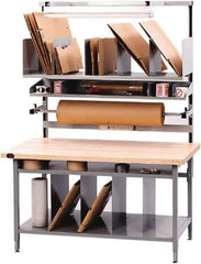 Proline - 72 Wide x 30" Deep x 36" High, Maple Workbench - Adjustable Height Legs, Gray - Eagle Tool & Supply
