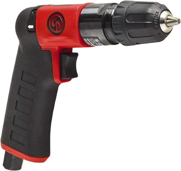 Chicago Pneumatic - 1/4" Reversible Keyless Chuck - Pistol Grip Handle, 2,800 RPM, 0.3 hp, 90 psi - Eagle Tool & Supply