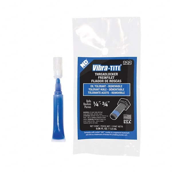 Vibra-Tite - 1.8 mL Tube, Blue, Oil Tolerant Threadlocker - Eagle Tool & Supply