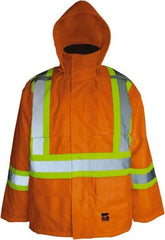 Viking - Size M, High Visibility Orange, Cold Weather, Jacket - 40" Chest, 2 Pockets, Detachable Hood, Hook & Loop Wrist - Eagle Tool & Supply