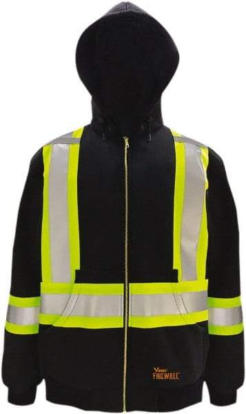 Viking - Size S Flame Resistant/Retardant Jacket - Black, Cotton, Zipper Closure, 37" Chest - Eagle Tool & Supply