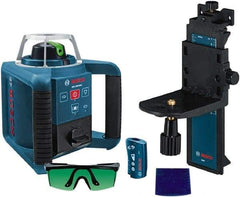 Bosch - 650' Measuring Range, 1/8" at 100' Accuracy, Self-Leveling Horizontal & Vertical Rotary Laser - ±5° Self Leveling Range, 1 Beam, 2-D Battery Included - Eagle Tool & Supply