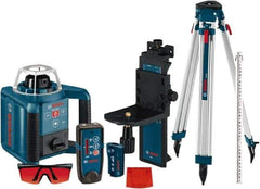 Bosch - 1,000' Measuring Range, 1/8" at 100' Accuracy, Self-Leveling Horizontal & Vertical Rotary Laser - ±5° Self Leveling Range, 1 Beam, 2-D Battery Included - Eagle Tool & Supply