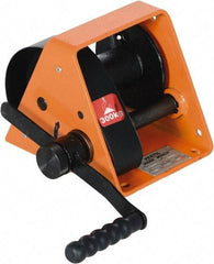 Vestil - 600 Lb Cable Limit x 65' Winch Cable Manual Winch - 9-1/2" Long x 7.88" Deep x 7.88" High - Eagle Tool & Supply