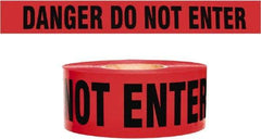 NMC - 135' Long x 3" Wide Roll, 100% Cotton, Red Barricade Tape - Message: Caution - Do Not Enter - Eagle Tool & Supply