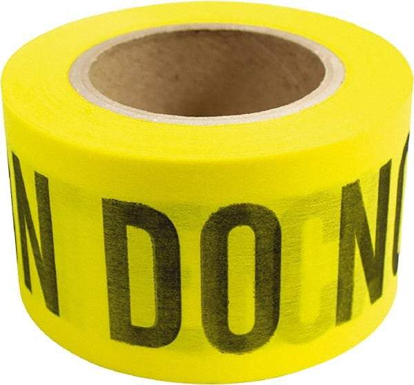 NMC - 135' Long x 3" Wide Roll, 100% Cotton, Yellow Barricade Tape - Message: Caution - Do Not Enter - Eagle Tool & Supply