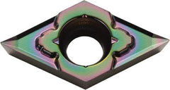 Kyocera - DCGT21502 MP Grade PDL025 Carbide Turning Insert - Al2O3 Finish, 55° Diamond, 1/4" Inscr Circle, 3/32" Thick, 0.0039" Corner Radius - Eagle Tool & Supply