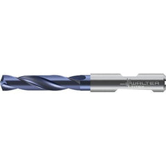 Walter-Titex - 5.1mm 140° Solid Carbide Screw Machine Drill Bit - Right Hand Cut, 28mm Flute Length, 66mm OAL, Straight Shank with Weldon Flat, Through Coolant - Eagle Tool & Supply