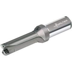 Walter - 90mm Max Drill Depth, 3xD, 30mm Diam, Indexable Insert Drill - 2 Inserts, 32mm Shank Diam, Straight Shank - Eagle Tool & Supply